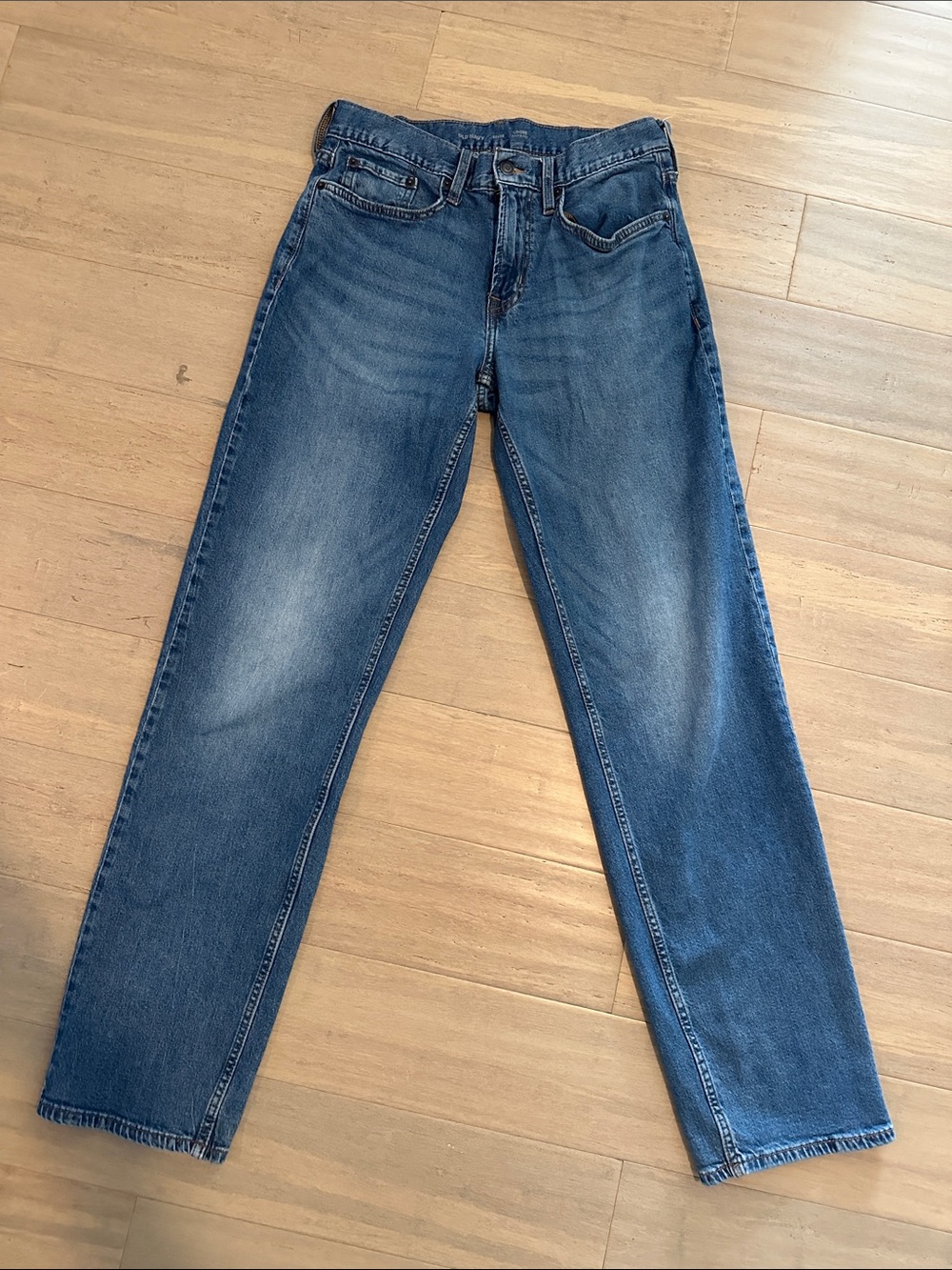 Old Navy Men's Straight-Leg Loose Buit In Flex Medium Blue Jeans 32x36